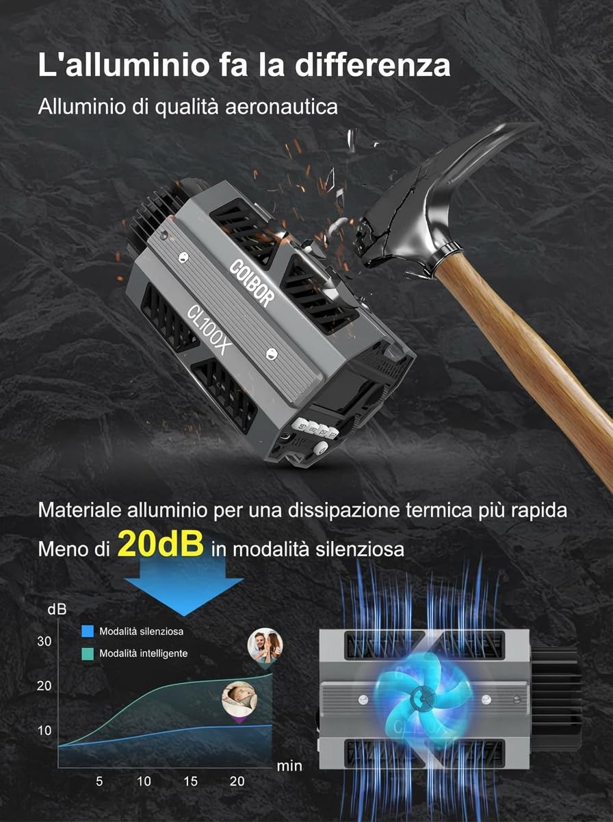 Luce Video, COLBOR CL100X 110W COB Video Light Bicolore 2700K-6500K Illuminazione Continua CRI97+ 10 Effetti di Luce Alluminio LED Lampada con APP Attacco Bowens, Luce-Video-Light-Studio-Monoluci