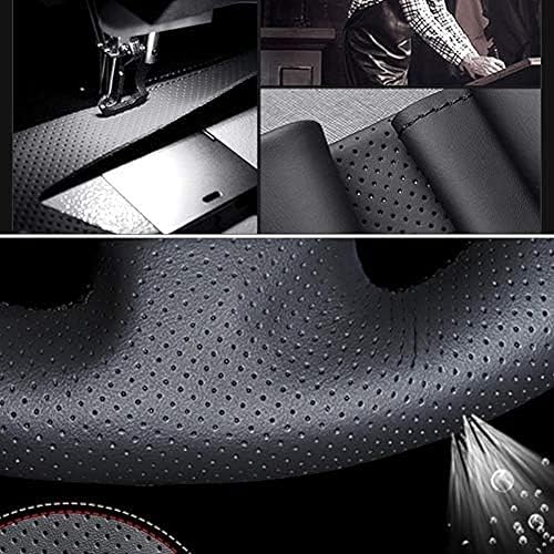 Miniatura 3 de Car Steering Wheel Cover DIY Hand-Stitched Black Leather,for Kia K3 2013 K3S 2014 K2 Rio 2015 2016 Ceed 2012-2017 Cerato Car Accessories,Black