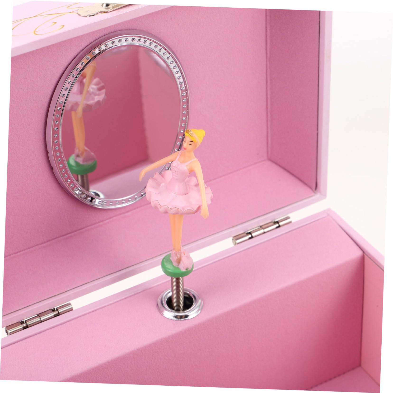 Gatuida Caja de Música Delicada en MDF con Bailarina Giratoria para Niñas Joyero Musical Rosa Almacenamiento de Joyas Adecuado para Habitación Infantil