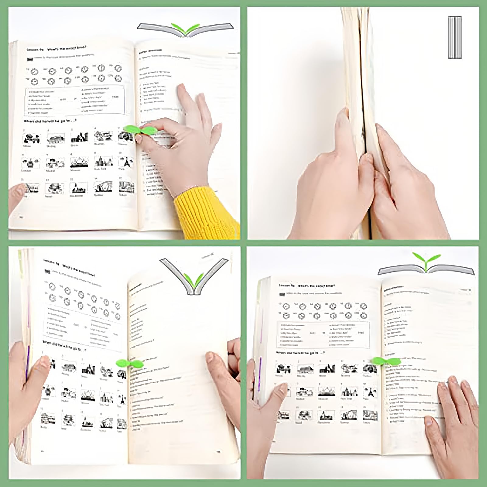 WUDQIJI Sprout Bookmark Pack of 6 Small Green Bookmarks Sprout Small Green Bookmarks Silicone Grass Buds Bookmark Children for Adults Students (3 Colours) - Image 3