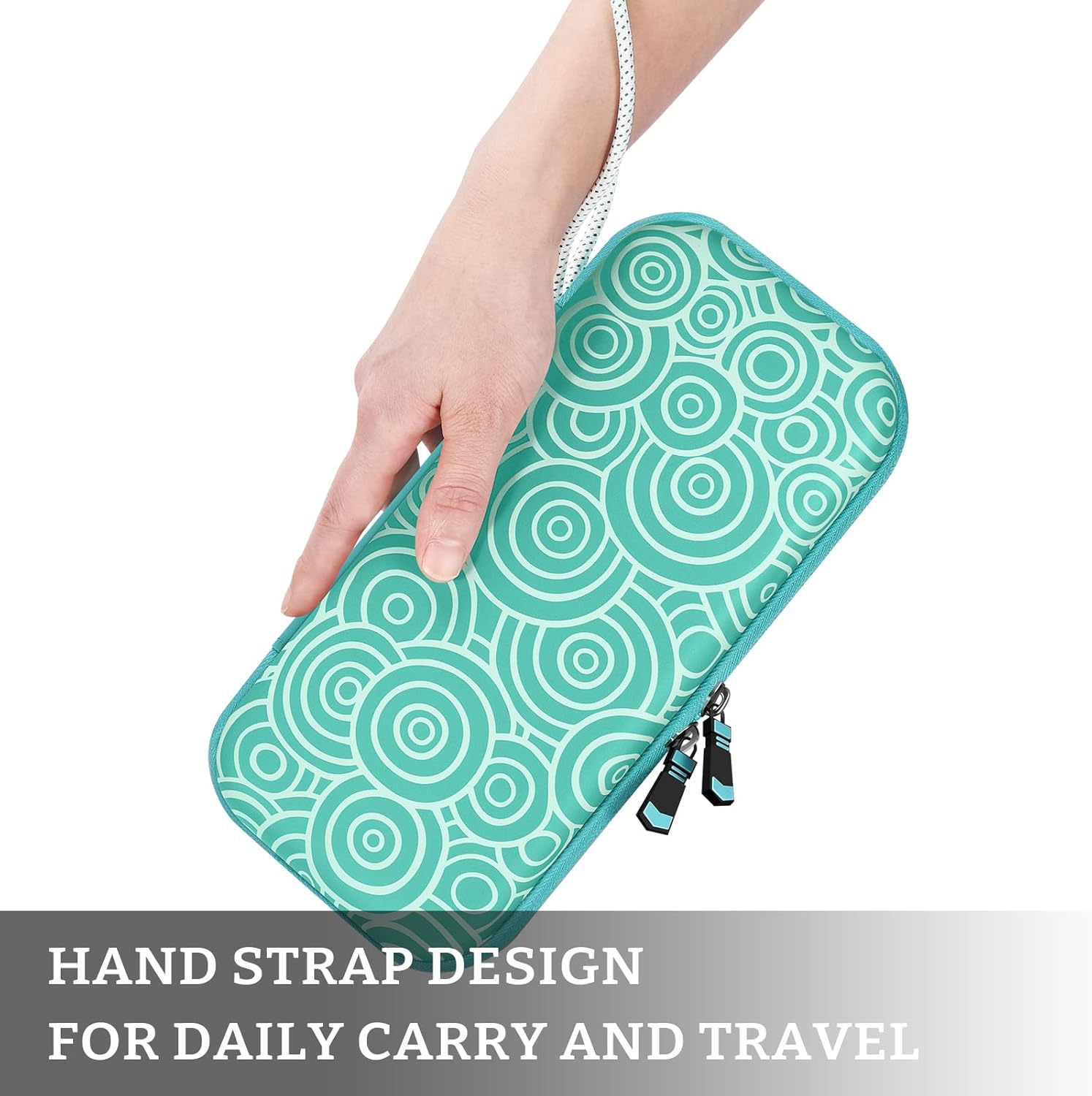 FUNLAB Switch Case Compatible with Nintendo Switch/OLED/Lite, Portable Carrying Case with 10-Game-Card Slots & Accessories Storage - Turquoise - Image 4