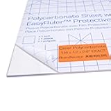 Polycarbonate Clear Plastic Sheet 12" X 24" X 0.236" (1/4") Exact with EasyRuler Film, Shatter Resistant, Easier to Cut, Bend, Mold Than Plexiglass. Window Panel, Hobby, Home, DIY, Industrial, Crafts