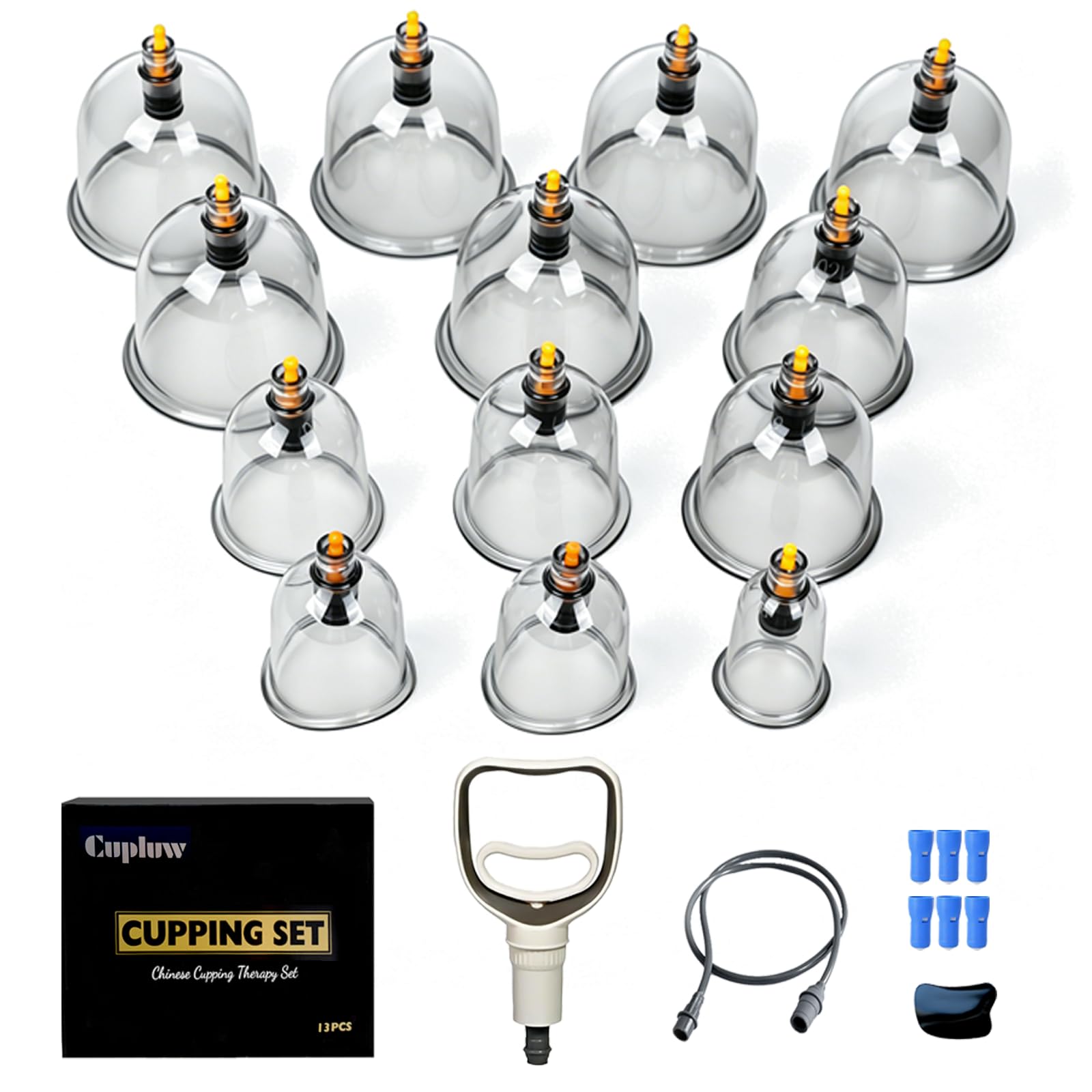 Photo 1 of 13 Cups Cupping Set, Chinese Cupping Kit with Pump, Cupping Therapy Set for Back Massage, Suction Hijama Cupping Set Home Use, Gifts for Women, Men