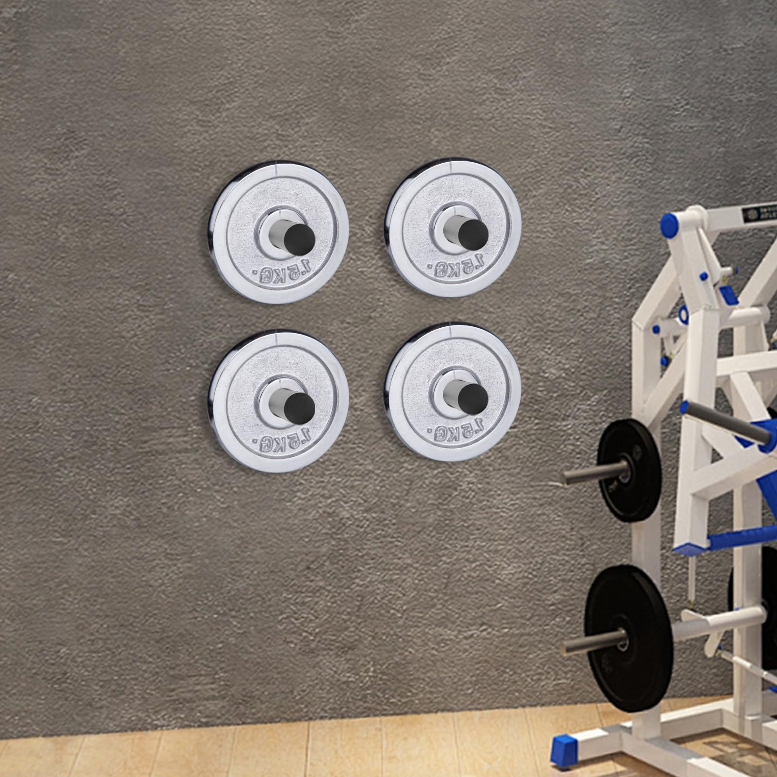 Hantelscheiben-Halterung 4 Stück Wandmontage Jeder 80kg,Durchmesser 5cm,Hantelplatte Halter Wall Mounted Weight Plate Holder HanteAlständer Gewichtsmanager Fitness Gewichtshalter
