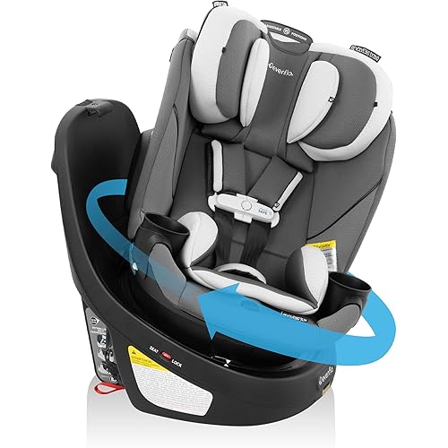 Evenflo Gold Revolve360 Slim 2-in-1 Rotational Car Seat with SensorSafe (Pearl Gray)
