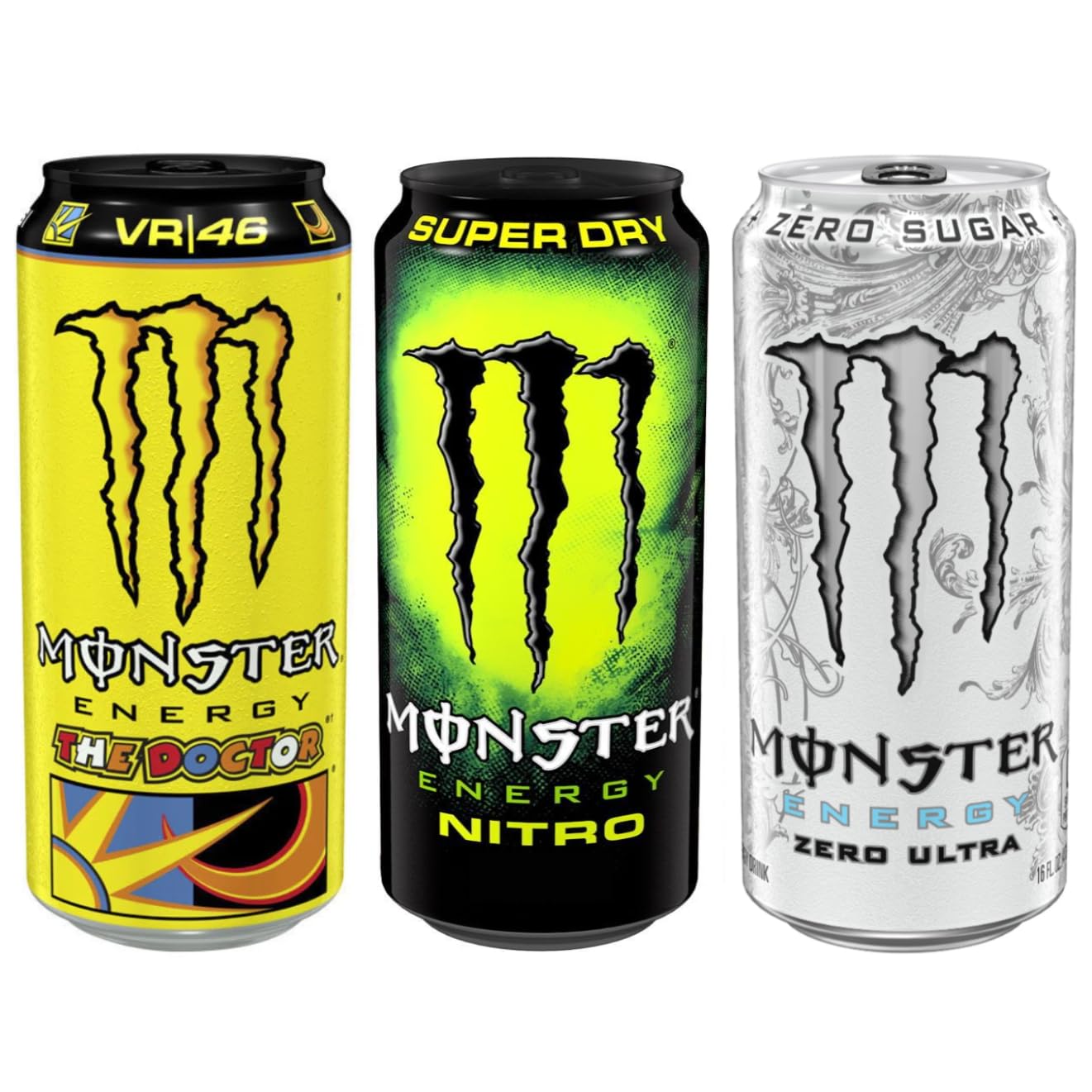 Monster Energy The Doctor VR/46, Monster Nitro Super Dry Energy Drink & Monster Energy Drink Ultra White, 3 x 500ml-image-38