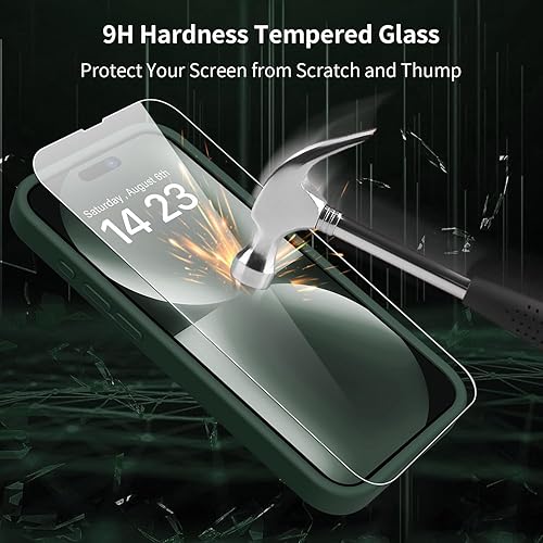 Miniatura 6 de bicol Funda compatible con iPhone 15 Pro Max con protector de pantalla, protección mejorada del lente de la cámara, funda protectora de silicona