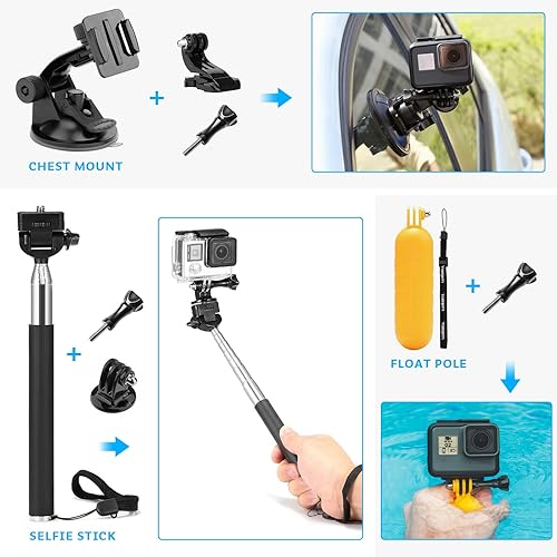 Miniatura 2 de LuxeBell juego de accesorios para AKASO EK5000 EK7000 Cámara de acción WIFI de 4 K GoPro Hero 5sesiones 5Hero 43+321