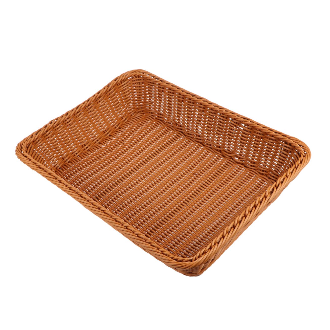 BRIGHTFUFU Storage Basket Tray for Dresser Snack Pastry Food Dresser Tray Trays Wicker Tray Baskets for Organizing Woven Snack Basket Round Tray Wicker Basket Desktop Organizer Khaki