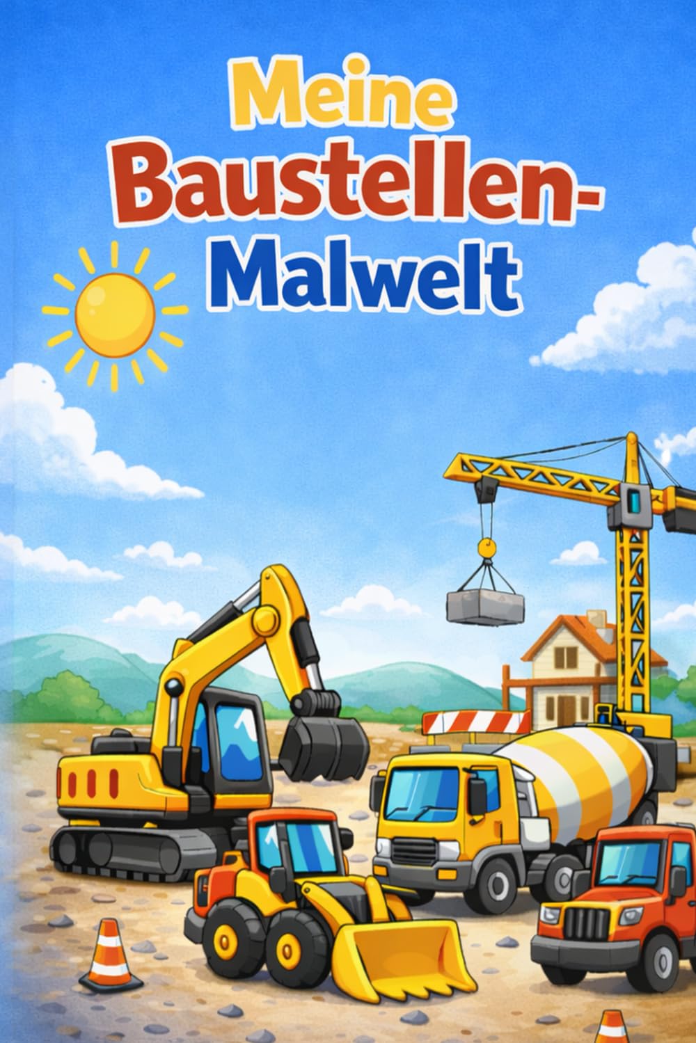 Meine Baustellen-Malwelt: Malbuch für Kindergarten und Vorschulkinder