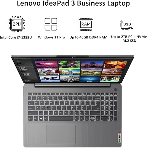 Miniatura 10 de Lenovo IdeaPad 3 Premium - Laptop con pantalla FHD de 15.6 pulgadas, procesador Intel Core i7-1255U (Beats Ryzen 7 7730U), 16 GB de RAM, SSD PCIe de
