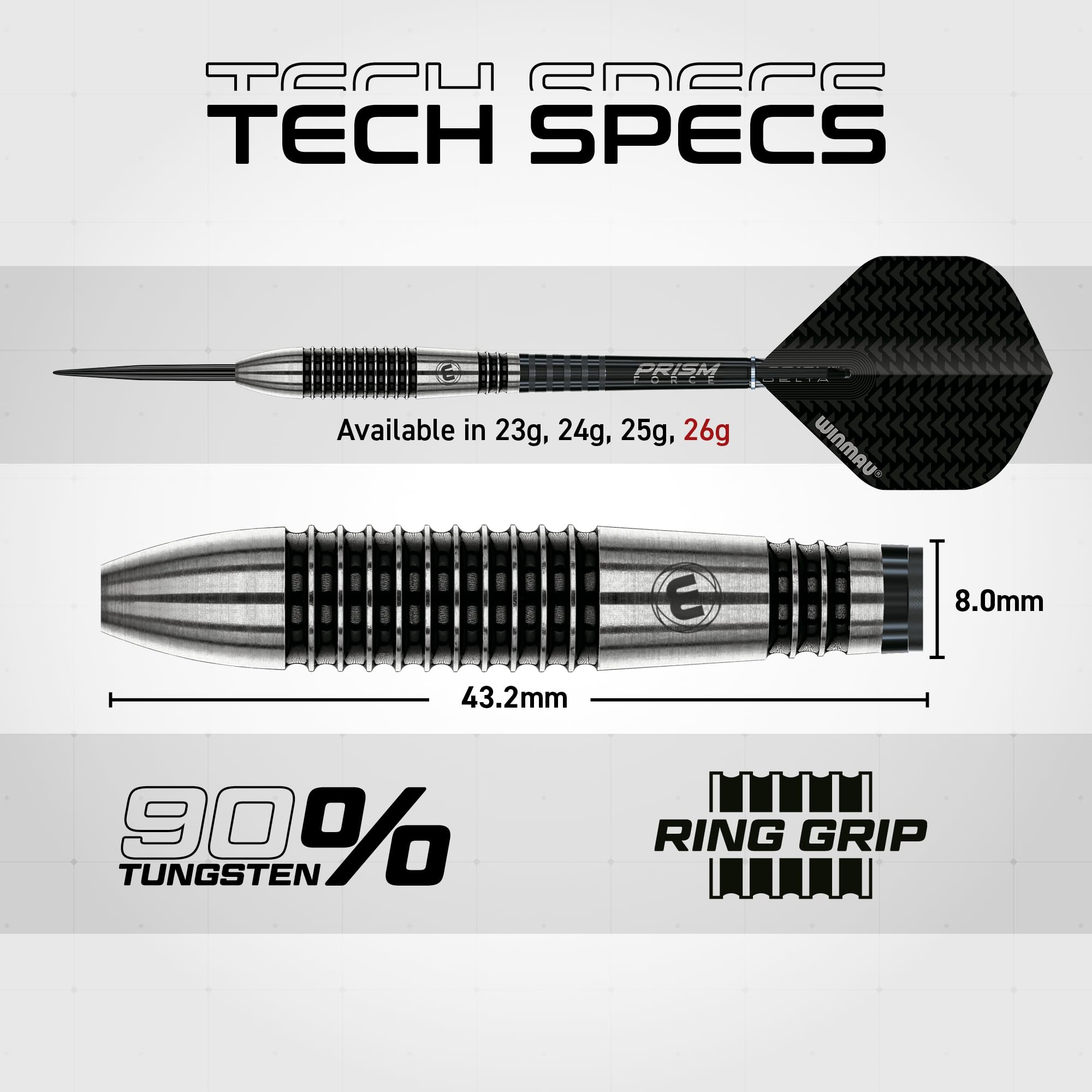Amazon.co.jp: Winmau Blackout 90% tungsten steel-tip darts - 26