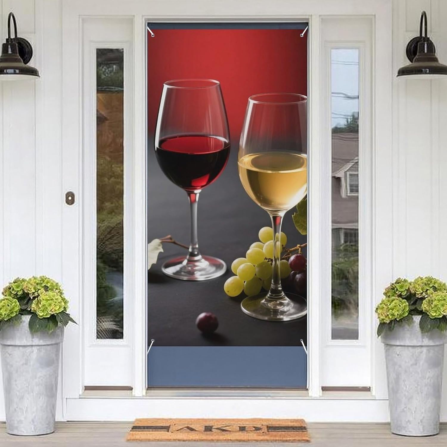 Wine Glasses Decoration Door Banner Welcome Door Cover image 3
