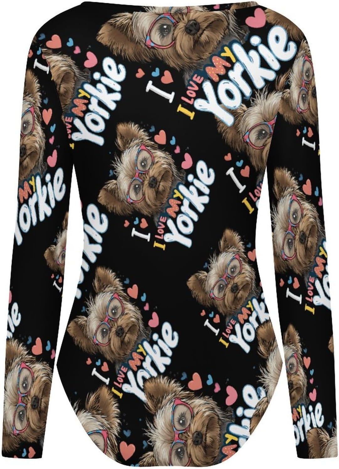 Love My Yorkie Women's Bodysuits Long Sleeve Top 5XL
