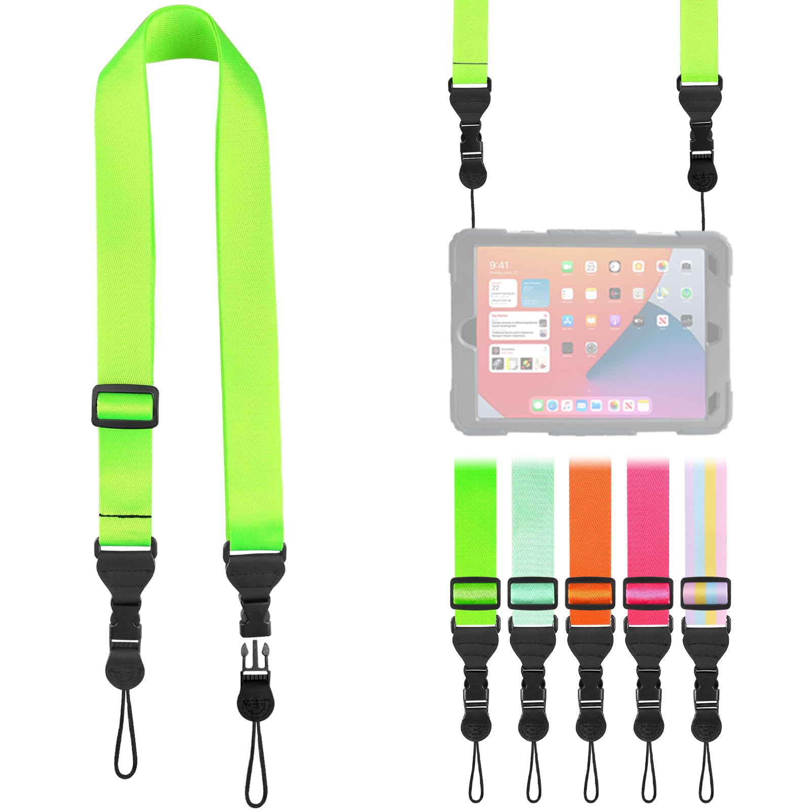 FIEIL Nylon iPad Strap, Adjustable Camera Neck Strap, Comfortable Shoulder Strap for iPad, Cellphone Tablet, Camera, Laptop, Binocular, Luggage Bag(