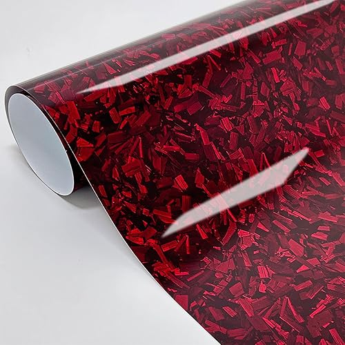 Forged Carbon Fiber Wrap for Cars, High Gloss Car Wrap Vinyl Roll, PVC Self-Adhesive Auto Decal Film Body Interior Wrapping Folie Stickers Coating 1ft x 10ft