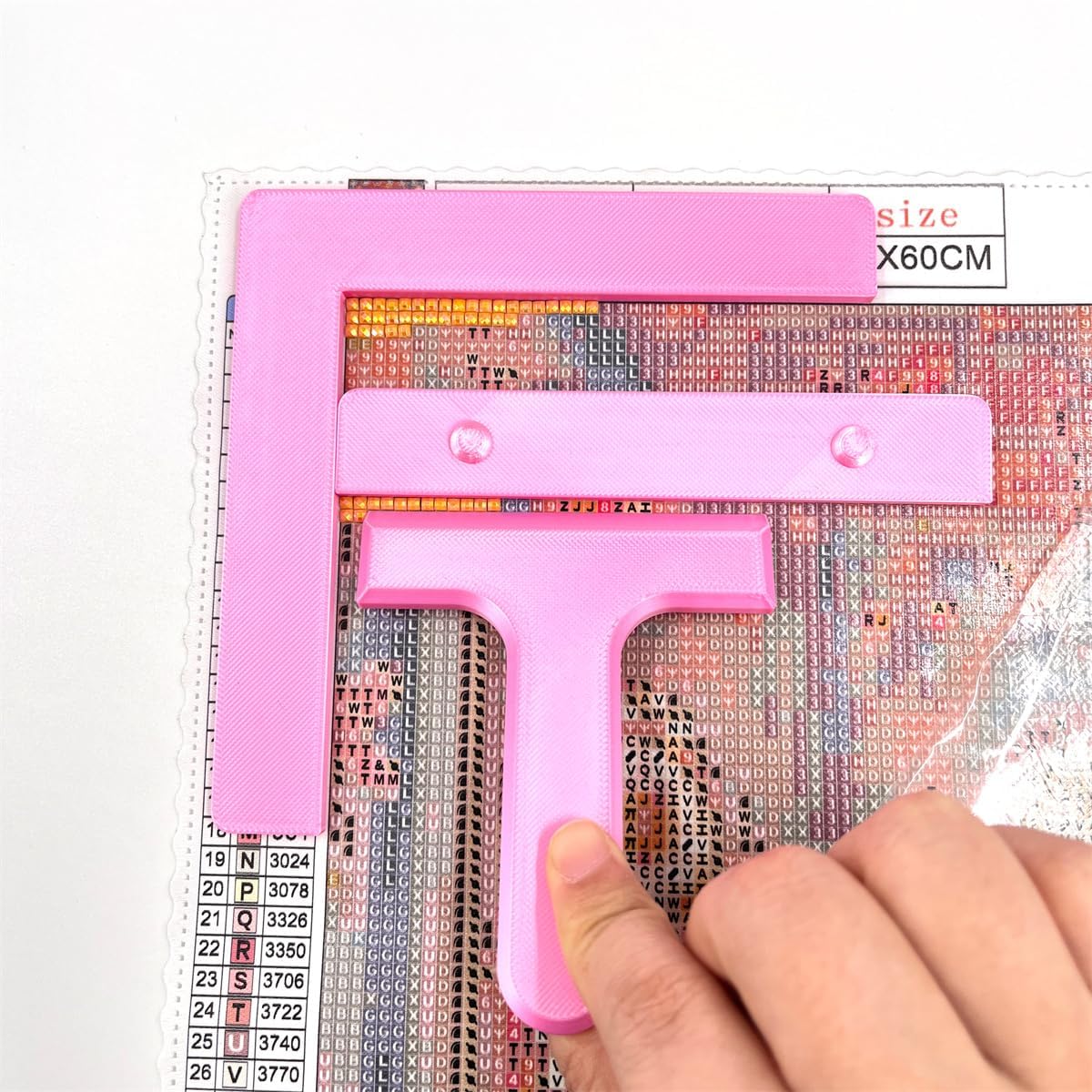 Diamond Painting Alignment Tool Set - 3Pcs Positioning Ruler Kit with L-Shaped, T-Shaped and Straight Rulers, Precision Canvas Alignment Tools for 5D Diamond Art, Perfect for Beginners and Hobbyists