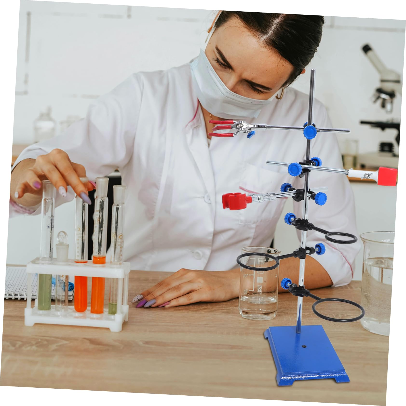 ULTECHNOVO Supporto da Laboratorio in Ferro Stabile e Sicuro Morsetti per Reazioni Chimiche e Esperimenti di Riscaldamento