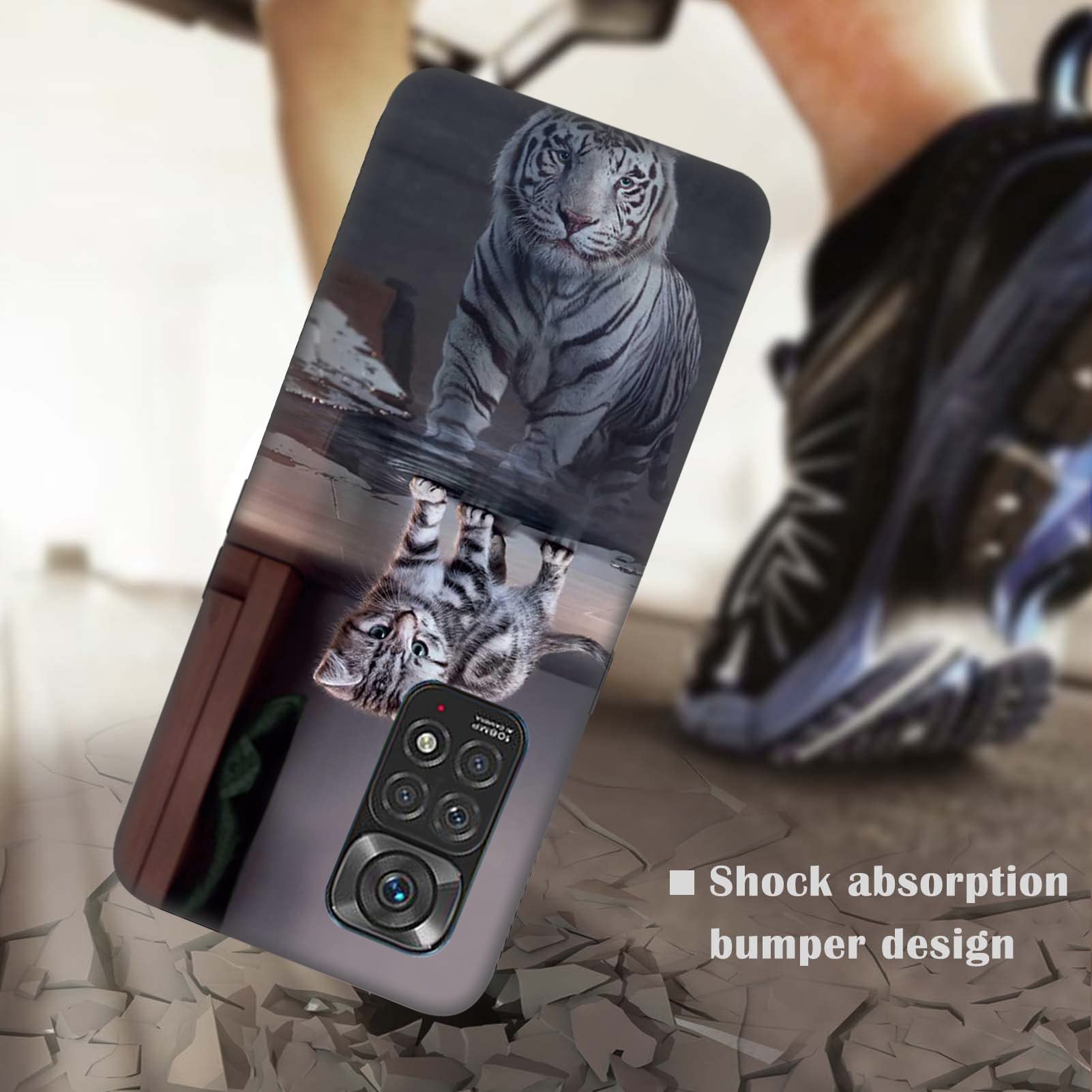 2 Custodie Silicone Morbido Per Xiaomi Redmi Note 11S / Note 11 4G - Sottili E Antiurto, Design Gatto E Cane, TPU Nero - 2