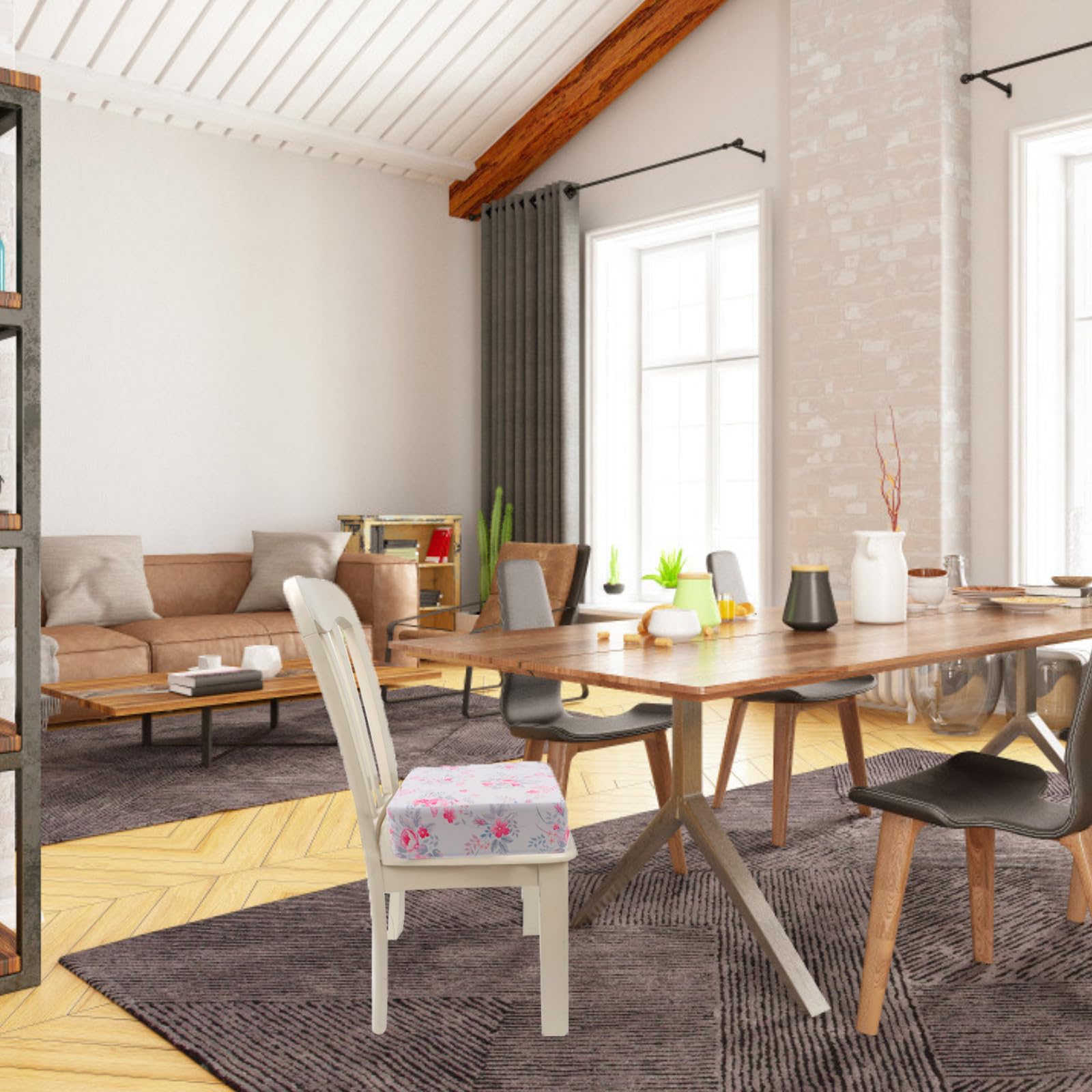 Cojín Elevador para Silla de Comedor Infantil Aumento de Altura y Funda de Poliéster Lavable Restaurantes y Dibujo