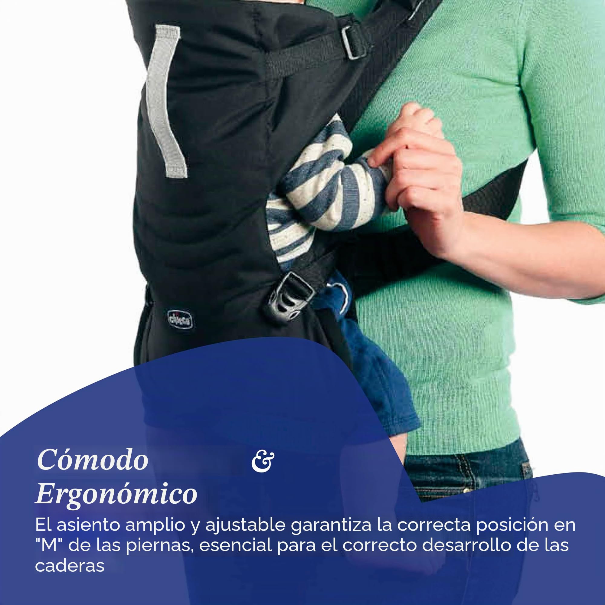 Chicco EasyFit Portabebés Ergonómico de 0 Meses a 9 kg, Mochila Bebé Fácil de Usar para Llevar el Bebé Mirando hacia los Padres, Mochila Portabebés con Sujeción para Cabeza y Cuello, Negro (Black)