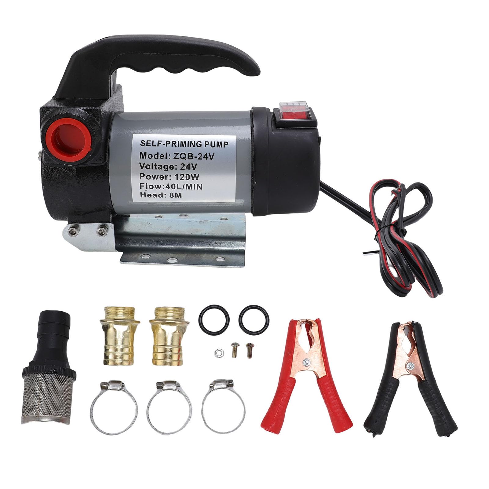 DC24V 120 W Pula Przenoszenia Paliwa Self Priming Paliwa Pompana 40 L/Min Silnik Miedziany Odpowiedni do Oleju Oleju Naftowej i Innych Olejków Pompowanie Pompowania ZQB-24V