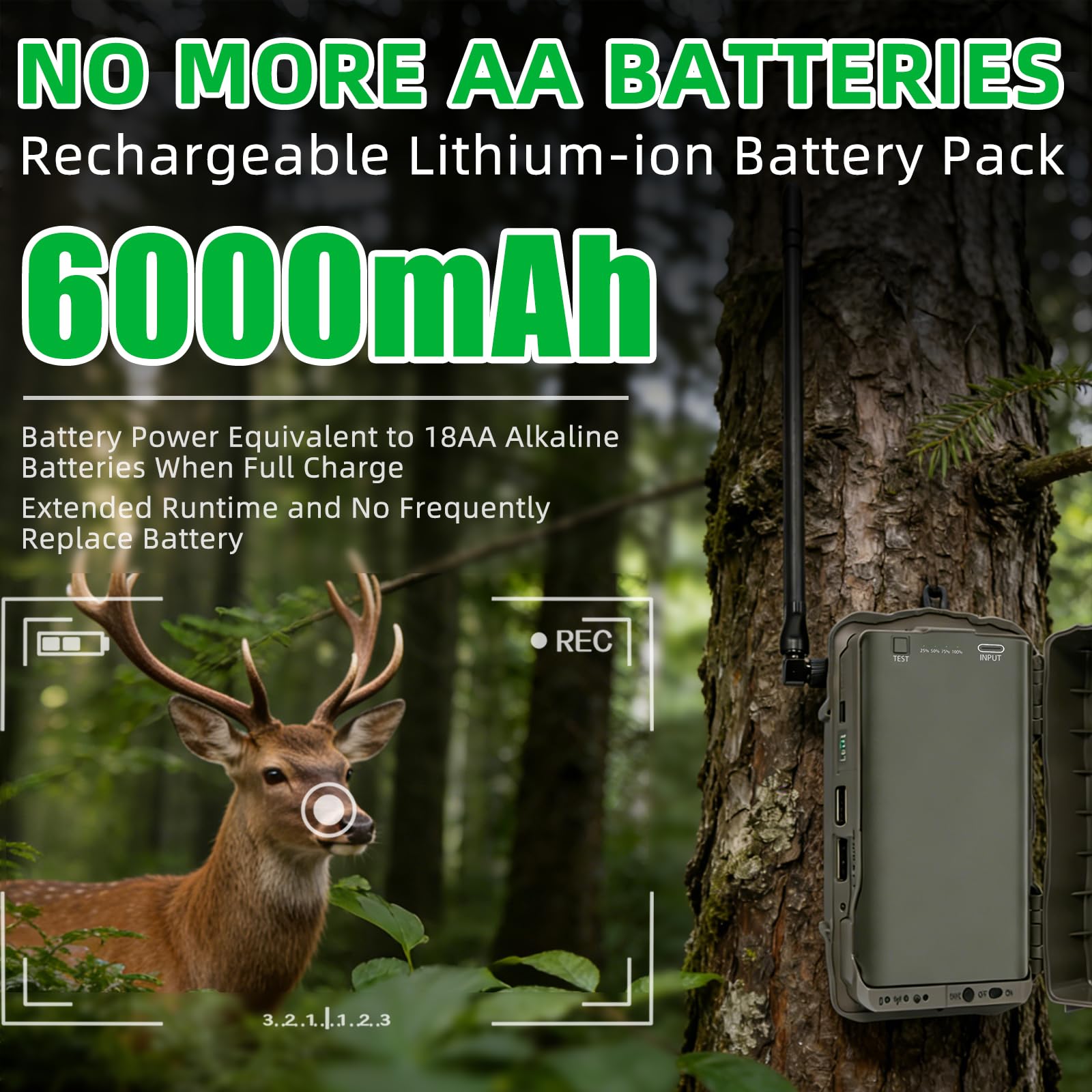 Cartucho de batería de litio recargable para cámara Stealth Cam Trail Flashback, Deceptor/Fusion/Connect MAX Hunting Cellular Trail Cams (12 V 7000 mAh Cap UPG)