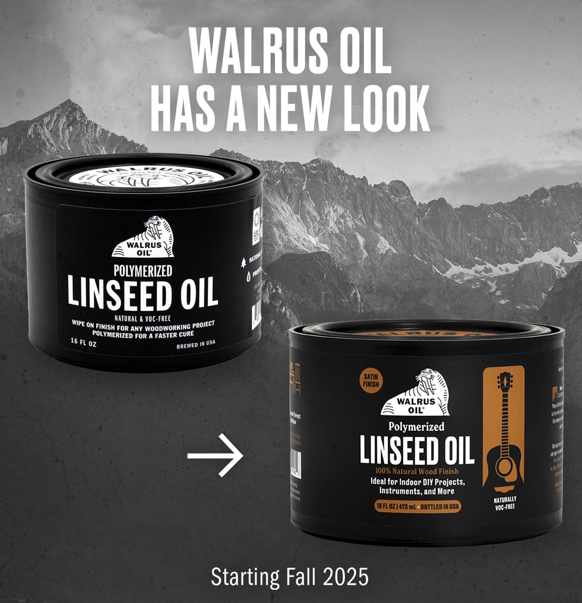 Walrus Oil - Polymerized Linseed Oil. 100% Natural, VOC-Free, Fast Curing Wood Sealer. Food-Contact Safe, 16oz Can