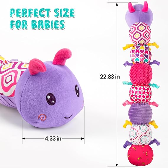 Baby Sensory Toys 0-6 6-12 Months, Stuffed Musical Caterpillar Toys