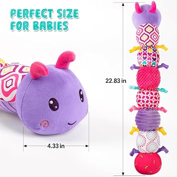 Baby Sensory Toys 0-6 6-12 Months, Stuffed Musical Caterpillar Toys