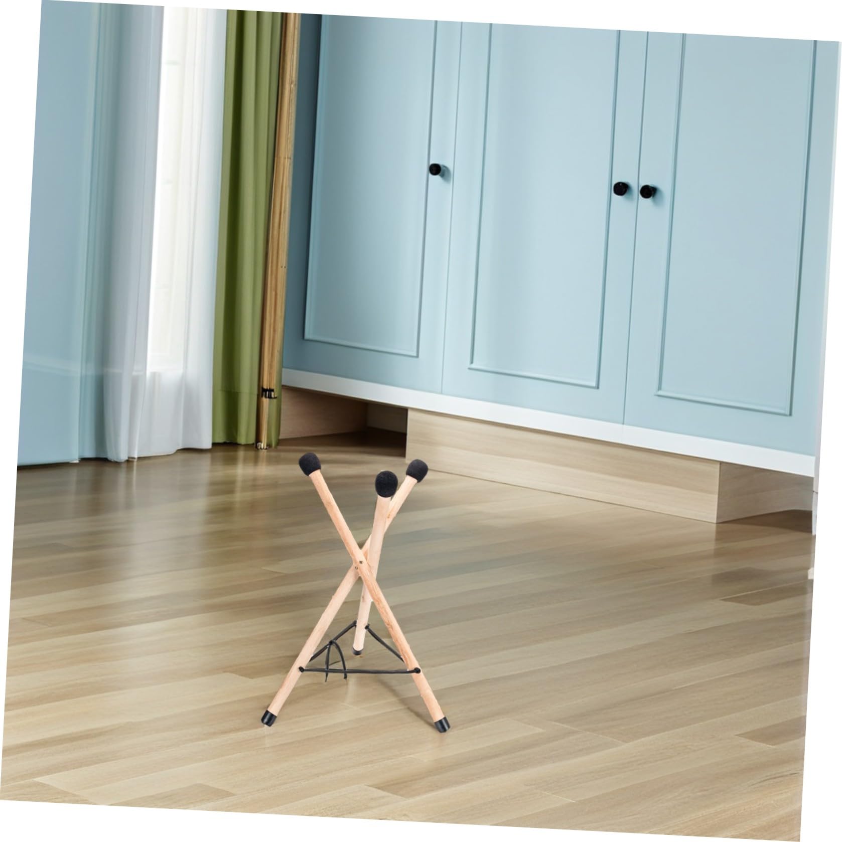 SHOWERORO Supporto Professionale in Legno Per Tamburo a Mano e Tamburo a Lingua, Treppiede Pieghevole Stabile Regolabile Per Strumenti a Percussione, Espositore Portatile Per Handpan