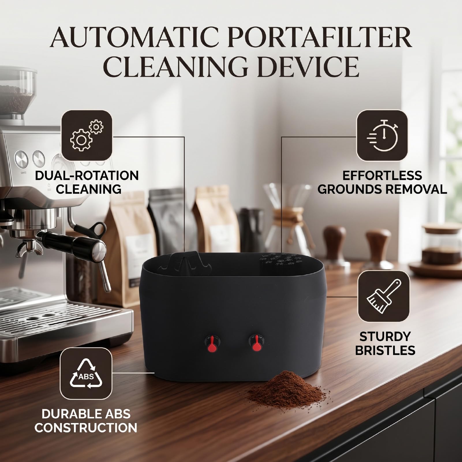 Spazzolino per Portafiltro Elettrico per Caffè Domestiche, 58mm