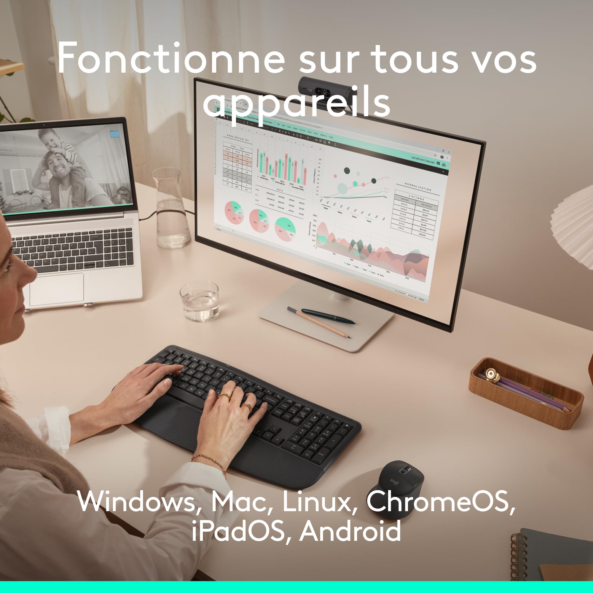 Logitech Signature Comfort Plus M850 L, Souris sans Fil, Souris Bluetooth avec Coussin de Paume, clics Silencieux, Batterie 24 Mois, Boutons Personnalisables, pour Windows, Mac, iPad - Noir