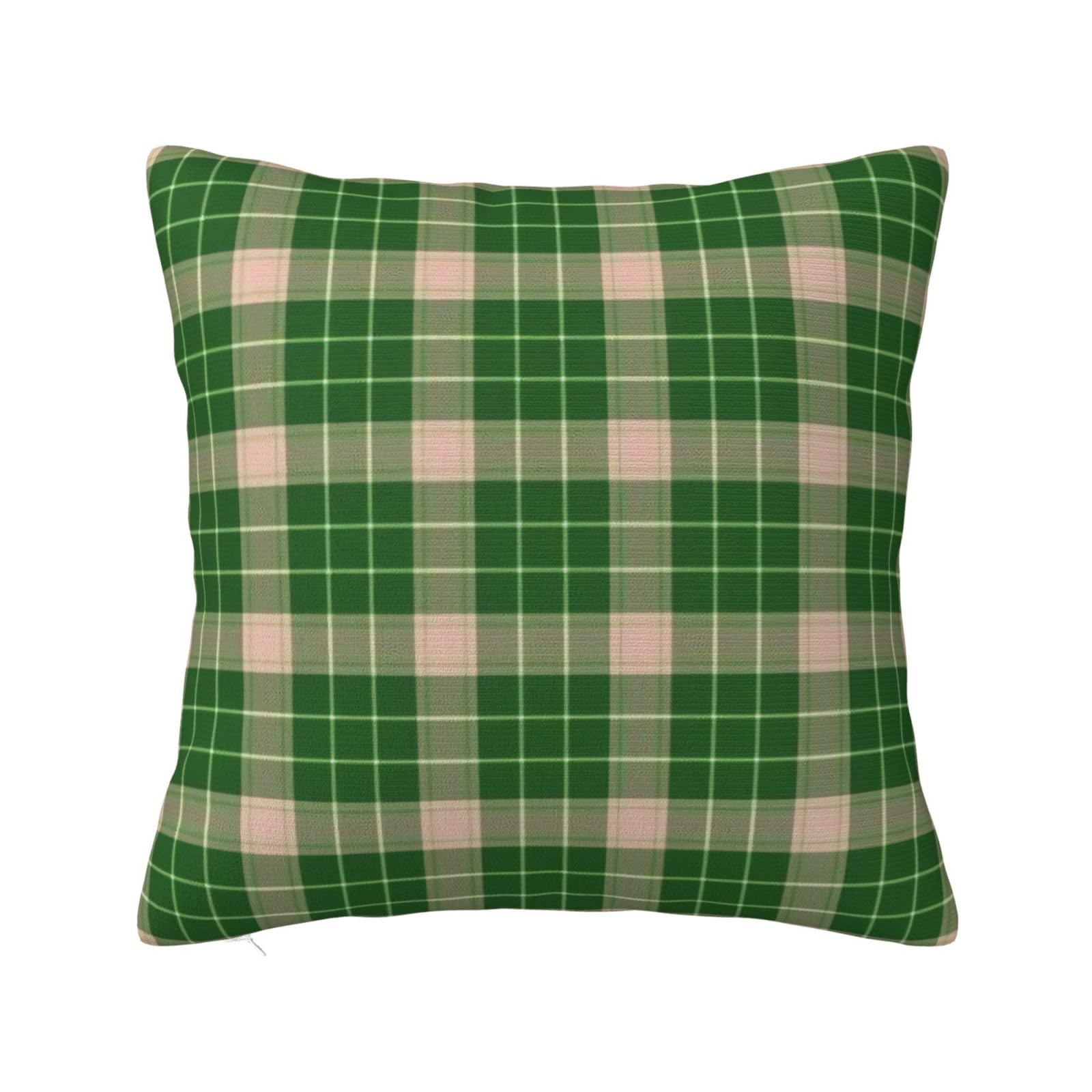 Water Melon Plaid Tartan Pillowcase 24"x24"
