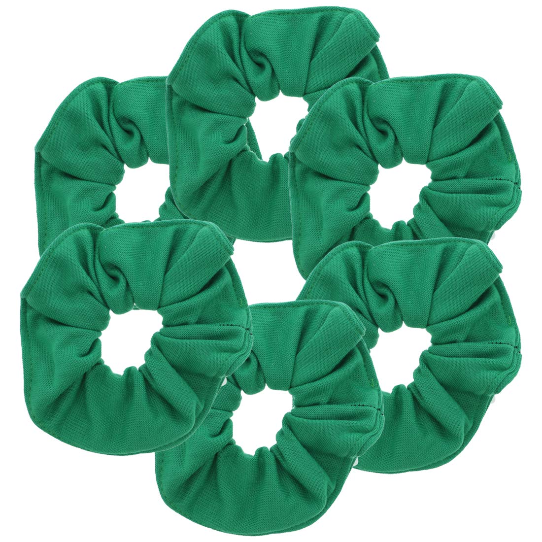 Large Solid Scrunchie - Set of 6 - Green