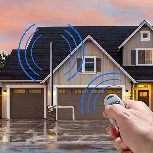 SIGNALPLUS 433mhz mini alta ganancia puerta de garaje eléctrica antena abridor de puerta con soporte de acero inoxidable y cable de 9.8 pies SIGNALPLUS 433mhz mini alta ganancia puerta de garaje eléctrica antena abridor de puerta con soporte de acero inoxidable y cable de 9.8 pies