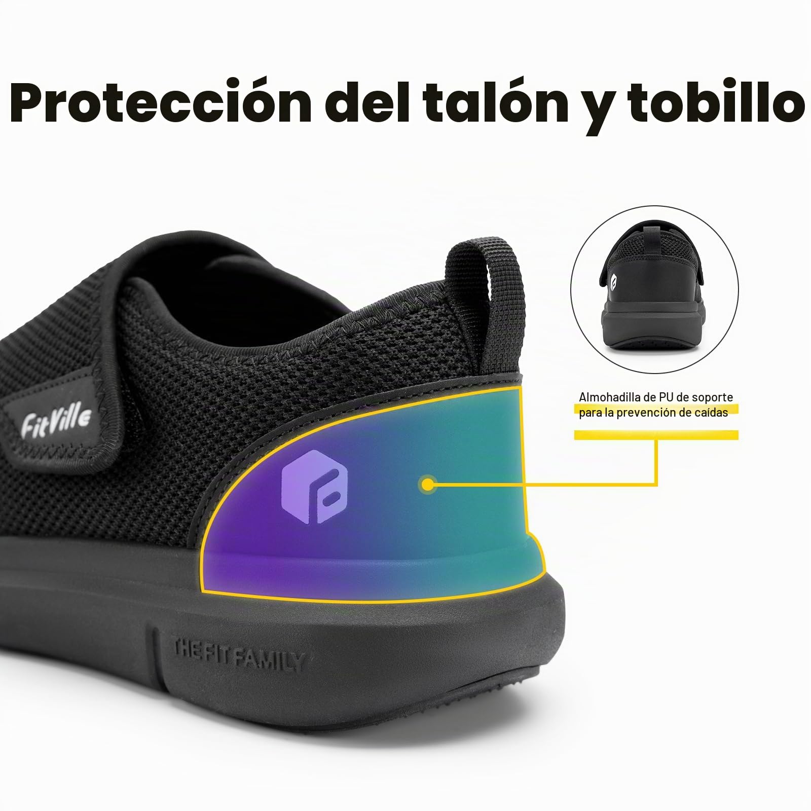 FitVille Zapatos Hombre Anchos con Forro Sin Costuras y Correa Ajustable - Fácil de Poner y Quitar, Cómodo Todo el Día