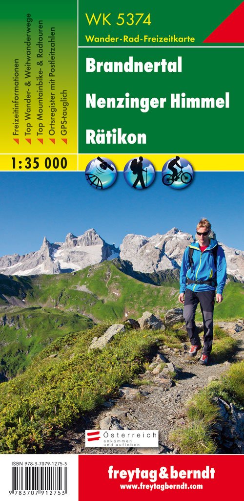 Brandnertal - Nenzinger Himmel - Ratikon Hiking + Leisure Map 1:35 000: Wandel- en fietskaart 1:35 000
