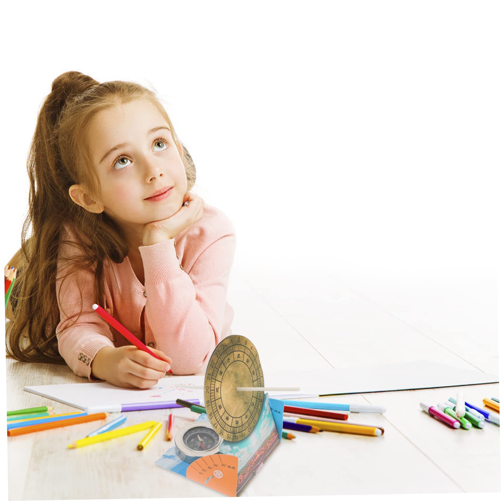 Milisten 1Set Sundial Clock Model for Educational for Astronomy and Physics Learning Science Project for Students Interactive Sundial Clock for Creative Play