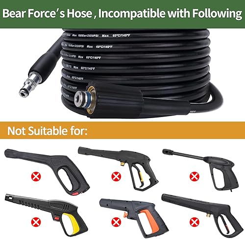Miniatura 3 de Manguera de repuesto para lavadora a presión de 32 pies x 2600 psi, manguera de limpieza de agua de alta presión, compatible con algunos de Black &