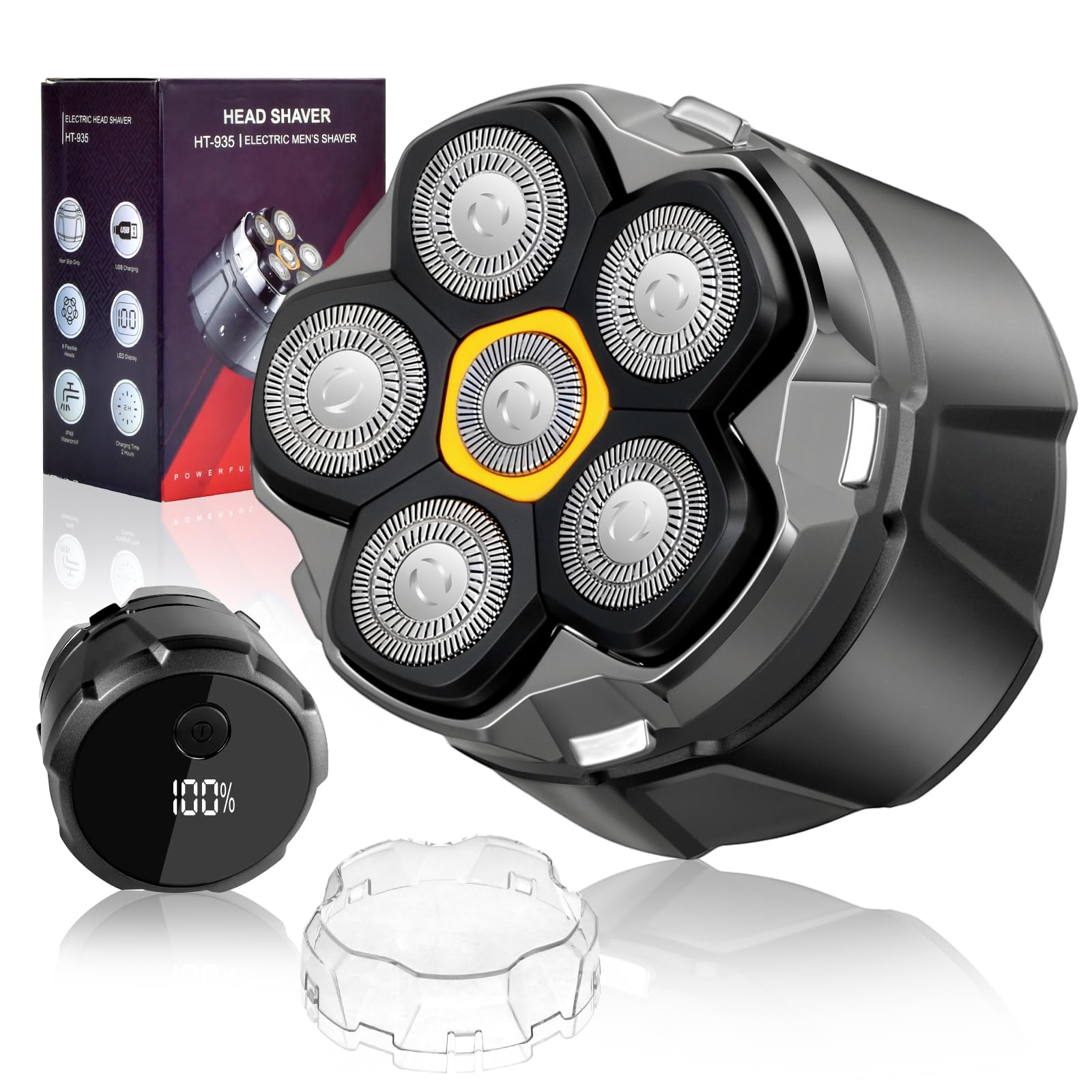 Mapille Afeitadora Cabeza Hombre con Pantalla LED, Afeitadoras Impermeables para Hombres Calvos, Afeitadora Eléctrica, Maquina de Afeitar Hombre para Calvo, Afeitado en Seco y Húmedo