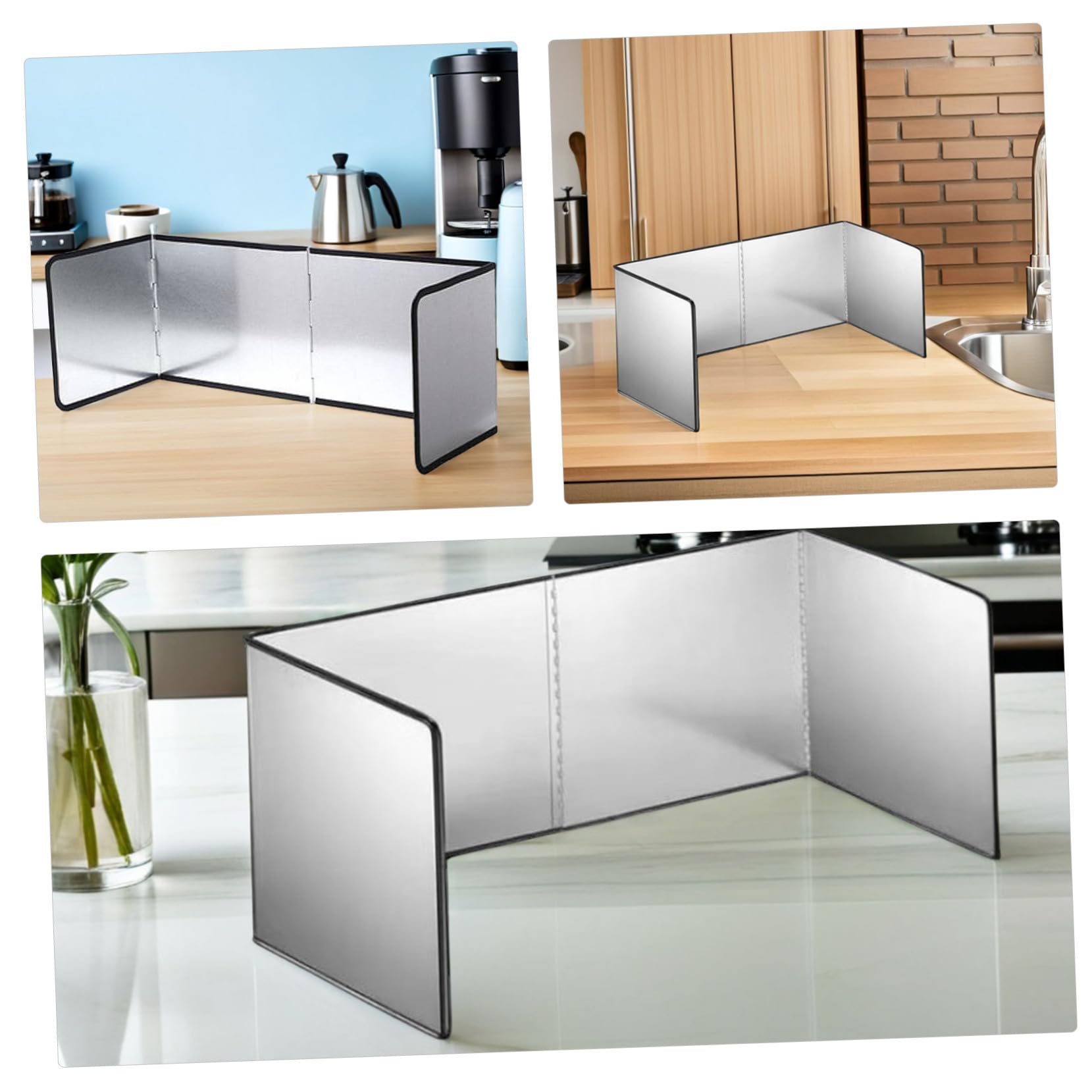 DOITOOL Protector contra Salpicaduras De Acero Inoxidable para Cocina Protector contra Grasas De Acero Inoxidable Plegable para Pared De Estufa Color Plateado