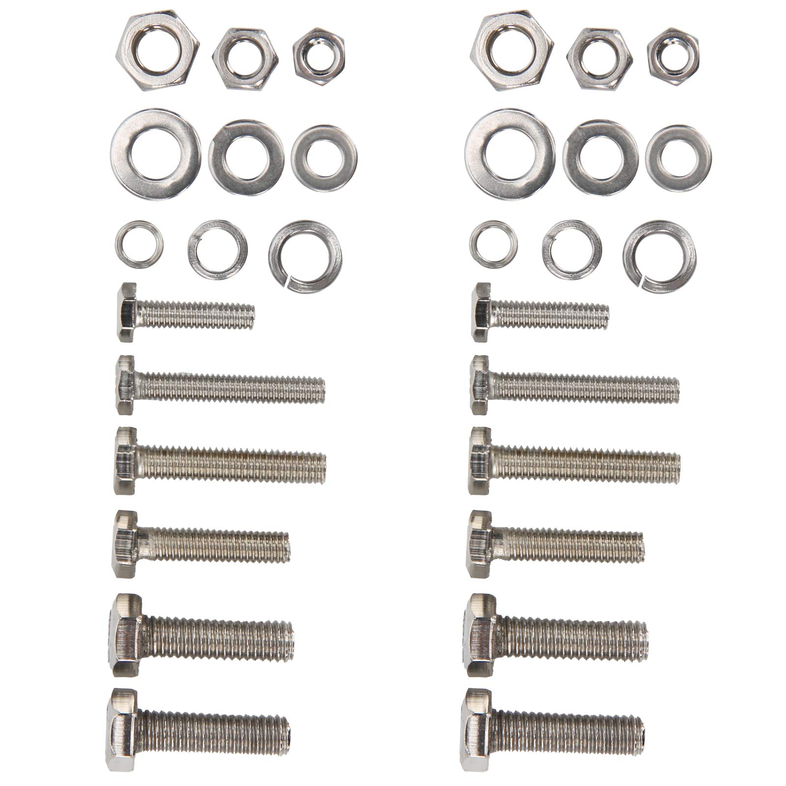 Sechskantmuttern und Bolzen Sortiment Kit, 475pcs M4-6 16-25 mm 304 Edelstahl Sechskantschrauben Muttern Dichtung für Maschinenindustrie in Home Office-Ausrüstung und Schiffsbaugru