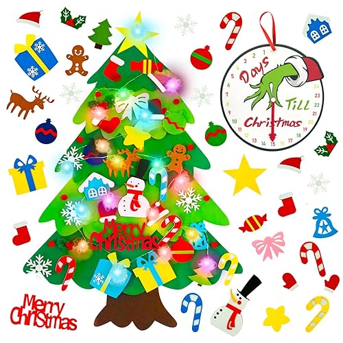 Felt Christmas Tree for Toddlers, 3.3 FT Felt DIY Tree