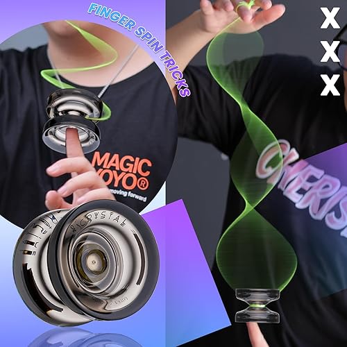 Miniatura 3 de Paquete de 3 Yoyo K2 Crystal, Yoyos receptivos para niños principiantes, Yoyos de doble función con rodamientos Yoyo de repuesto que no responden