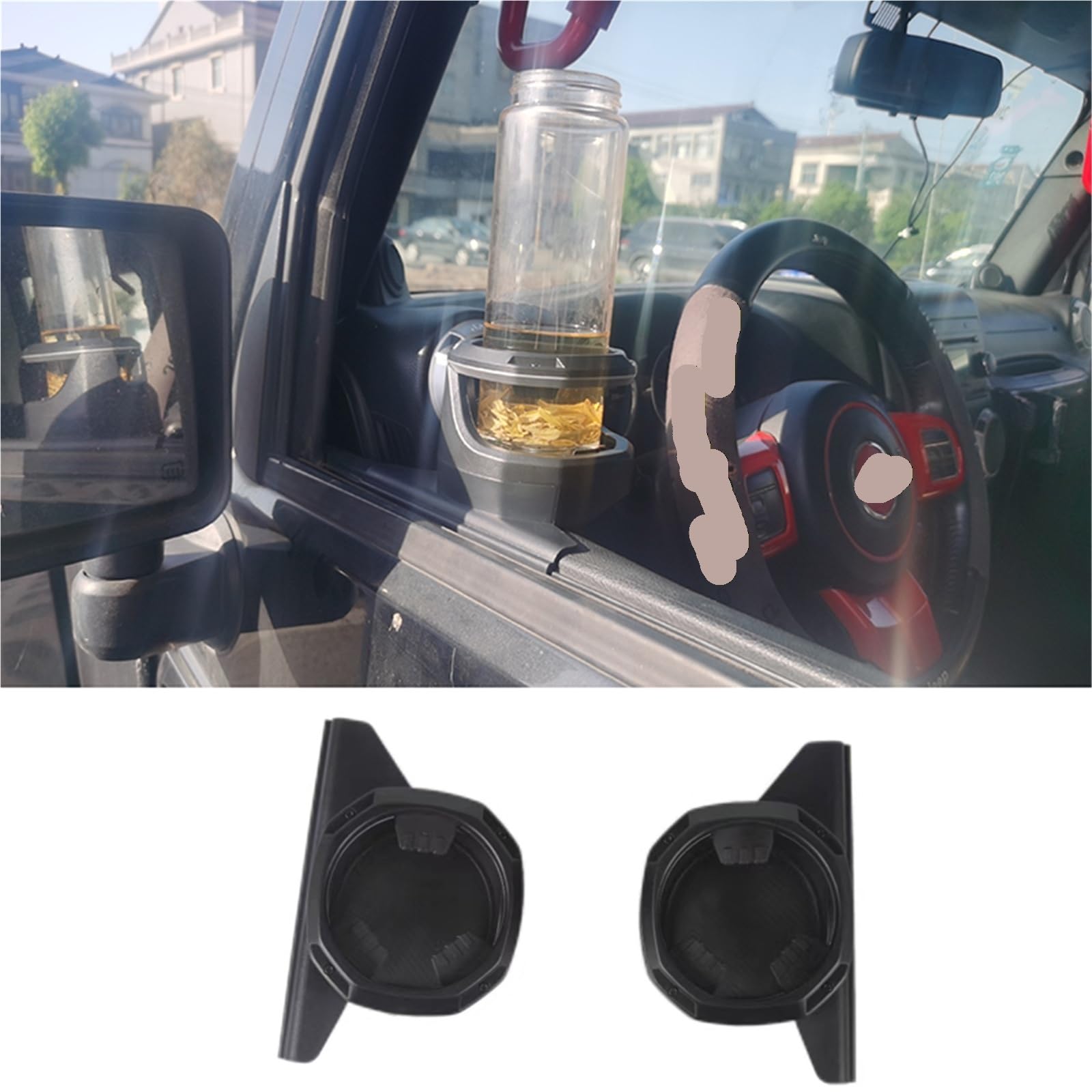 Kompatibel Mit JEEP Für Wrangler Für JK 2011 2012 2013 2014 2015 2016 2017 Autofenster ABS Getränkehalter Getränkehalter 4 Tür Autoteile(Left)