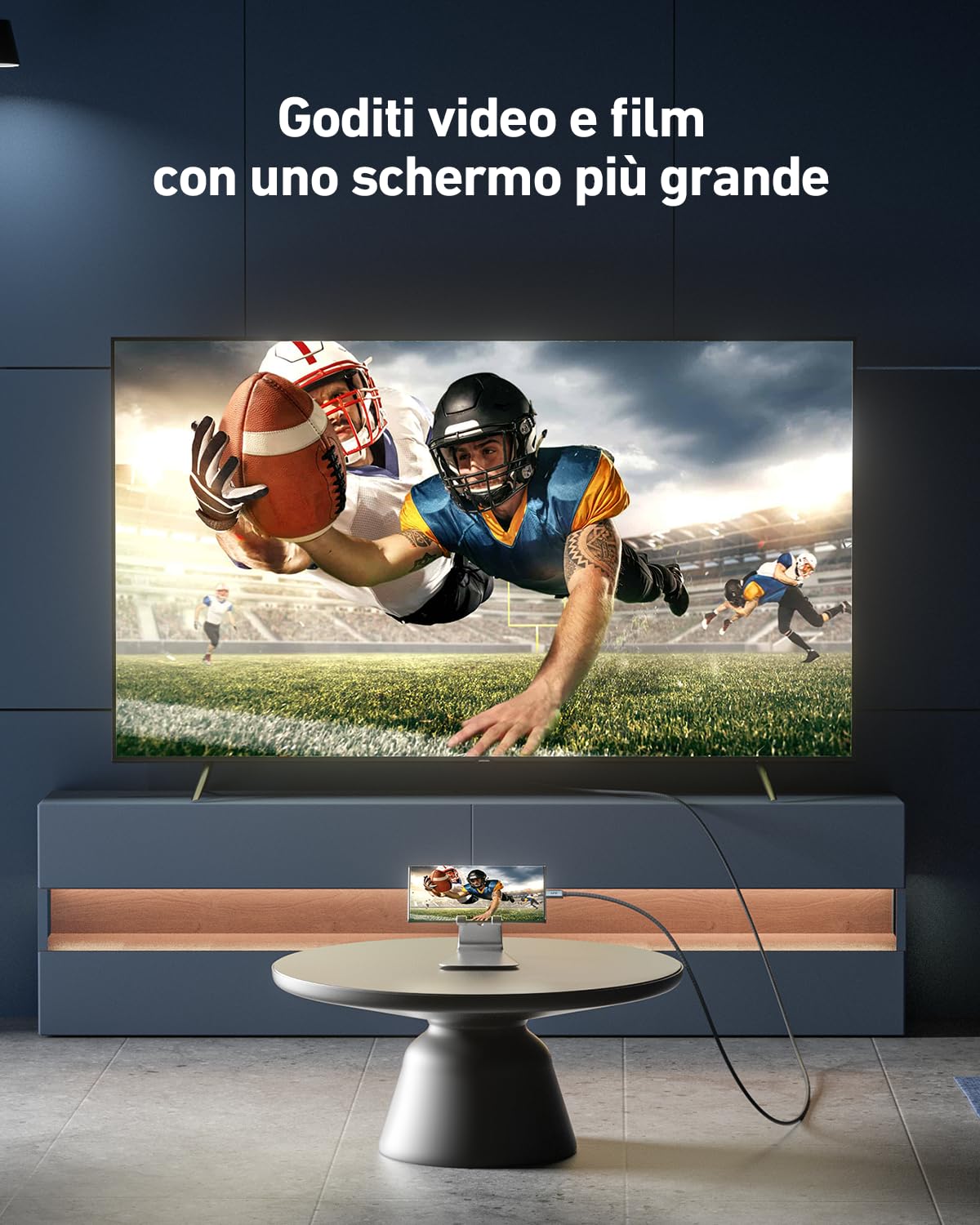 uni Cavo da USB C a HDMI 2.1 [8K@60Hz, 4K@144Hz] 1.8 m, cavo da Thunderbolt 4 a HDMI con HDCP 2.3, per TV/monitor HDR, iPhone 15 Pro Max, Mac Studio, MacBook Pro/Air, iPad Pro, Surface Book 3