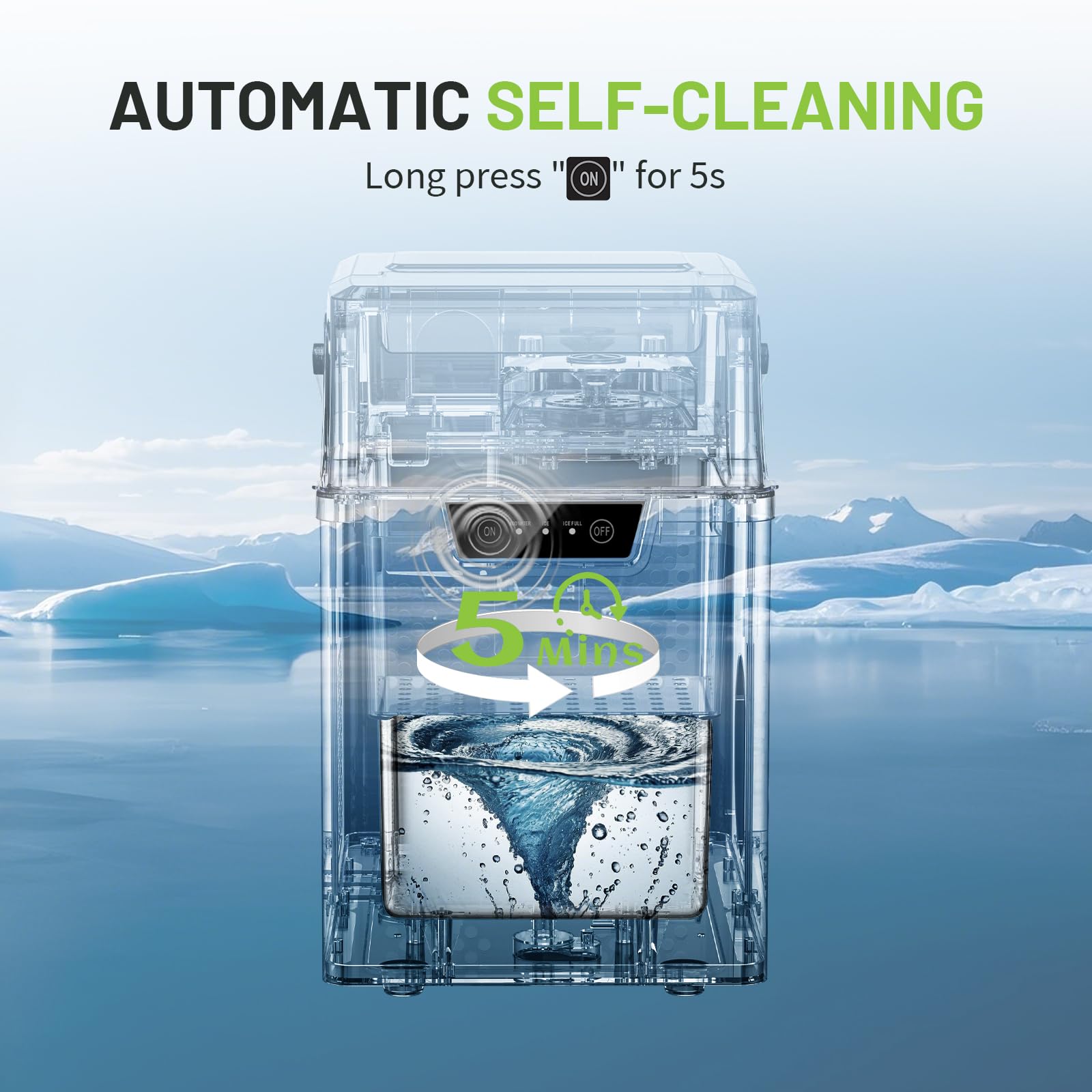 Nugget Ice Maker Countertop, Large Capacity 40lbs/24H, Pebble Ice Maker with Soft Chewable Ice, Self Cleaning, Smart Touch Screen, Sonic Ice Machine for Home Office Party RV on Fridge.com