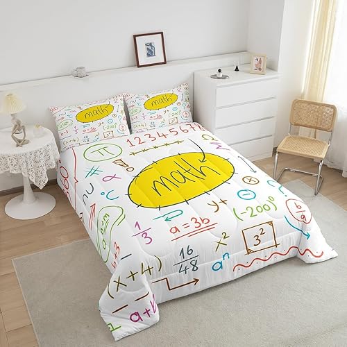 Miniatura 3 de Juego de edredón de ecuación matemática, ropa de cama individual de ciencia de geometría matemática para niños, niñas, adolescentes, juego de ropa