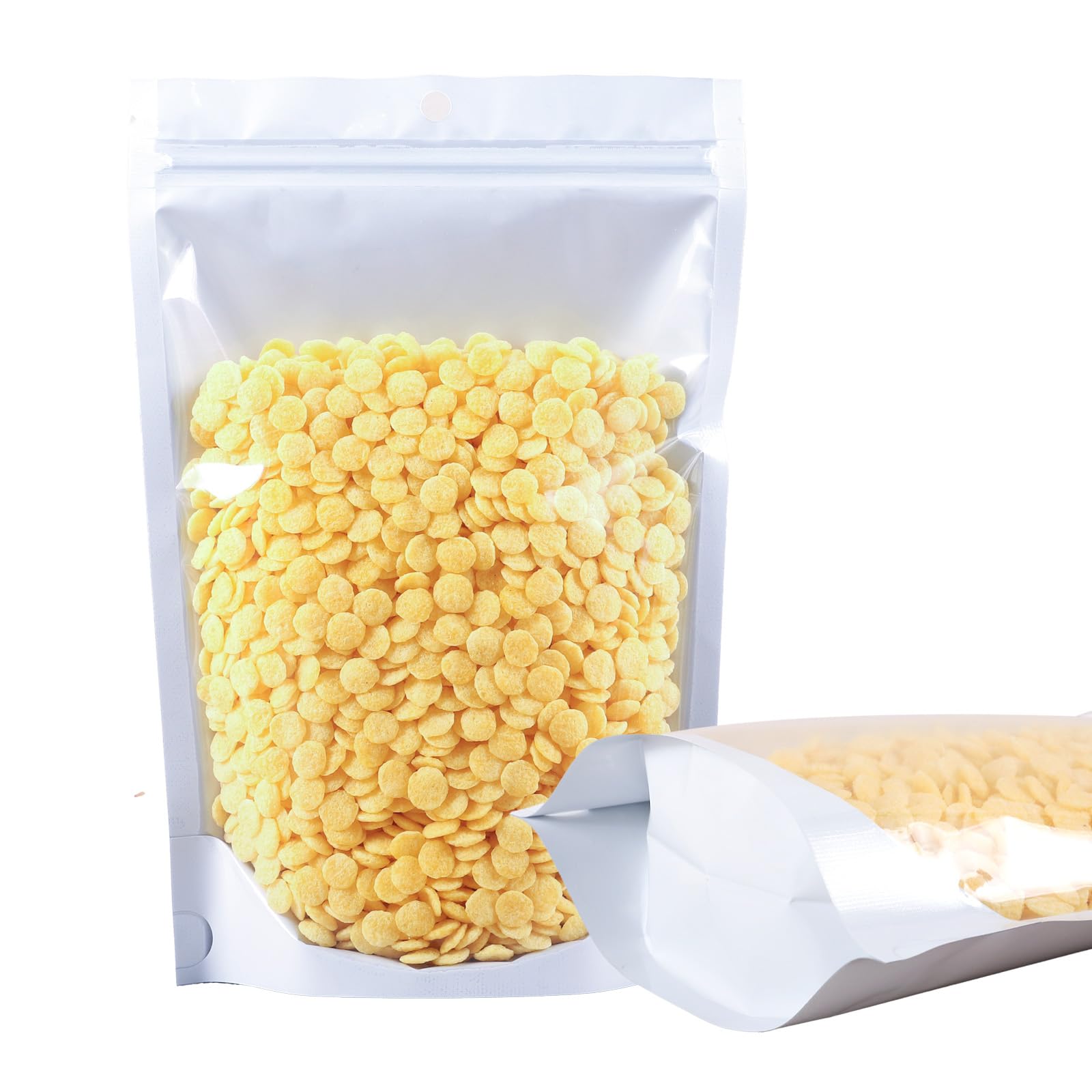 100 Pack Smell Proof Bags, Resealable Mylar Bag with Clear Window, Foil Pouch Stand-up for Food Self Sealing Storage, Scratch Resistant Hand Storage. (White, 3.95.9 inch) White 3.95.9 inch